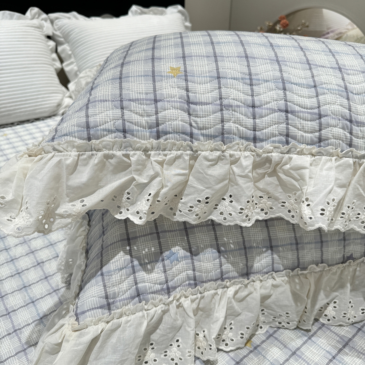 91家纺网 家纺一手货源 找家纺 莱豫家纺 2025秋冬新款纯棉床盖三件套可配同款四季被同款被套 极光之星