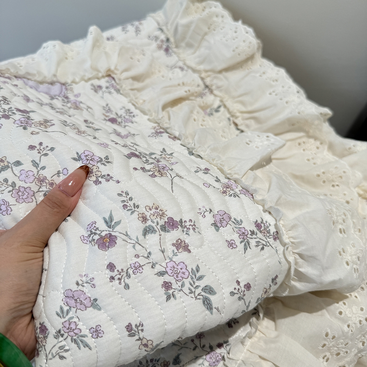 91家纺网 家纺一手货源 找家纺 莱豫家纺 2025秋冬新款纯棉床盖三件套可配同款四季被同款被套 紫悦