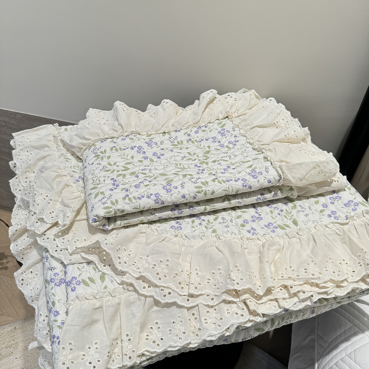 91家纺网 家纺一手货源 找家纺 莱豫家纺 2025秋冬新款纯棉床盖三件套可配同款四季被同款被套 千野紫