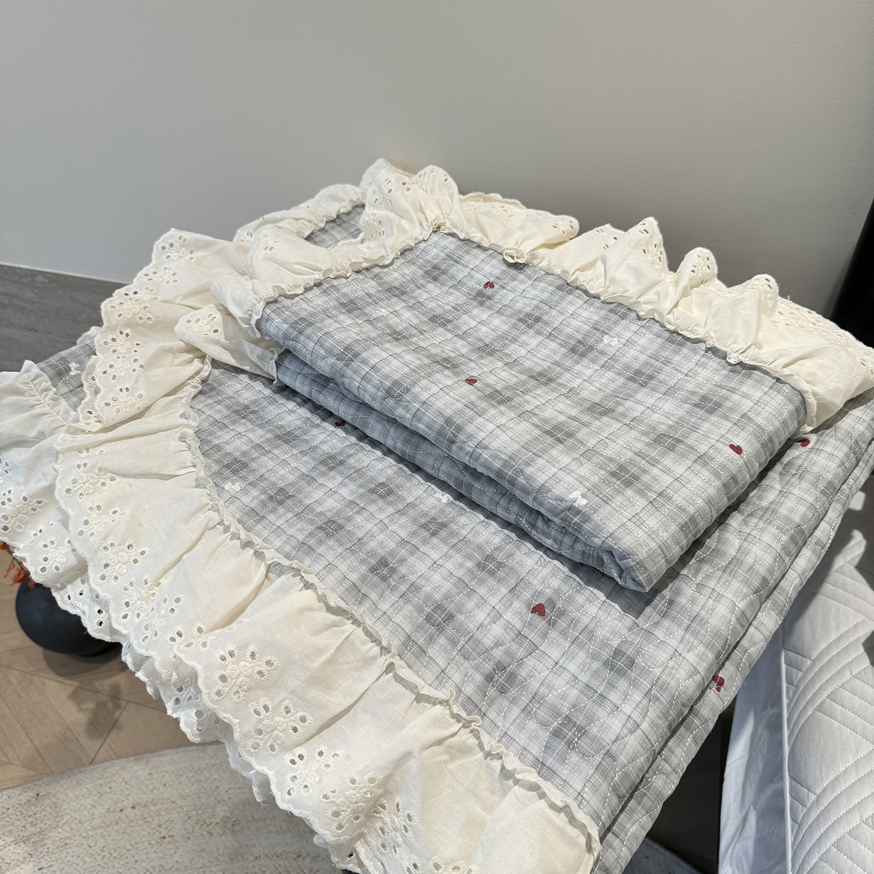 91家纺网 家纺一手货源 找家纺 莱豫家纺 2025秋冬新款纯棉床盖三件套可配同款四季被同款被套 心悦