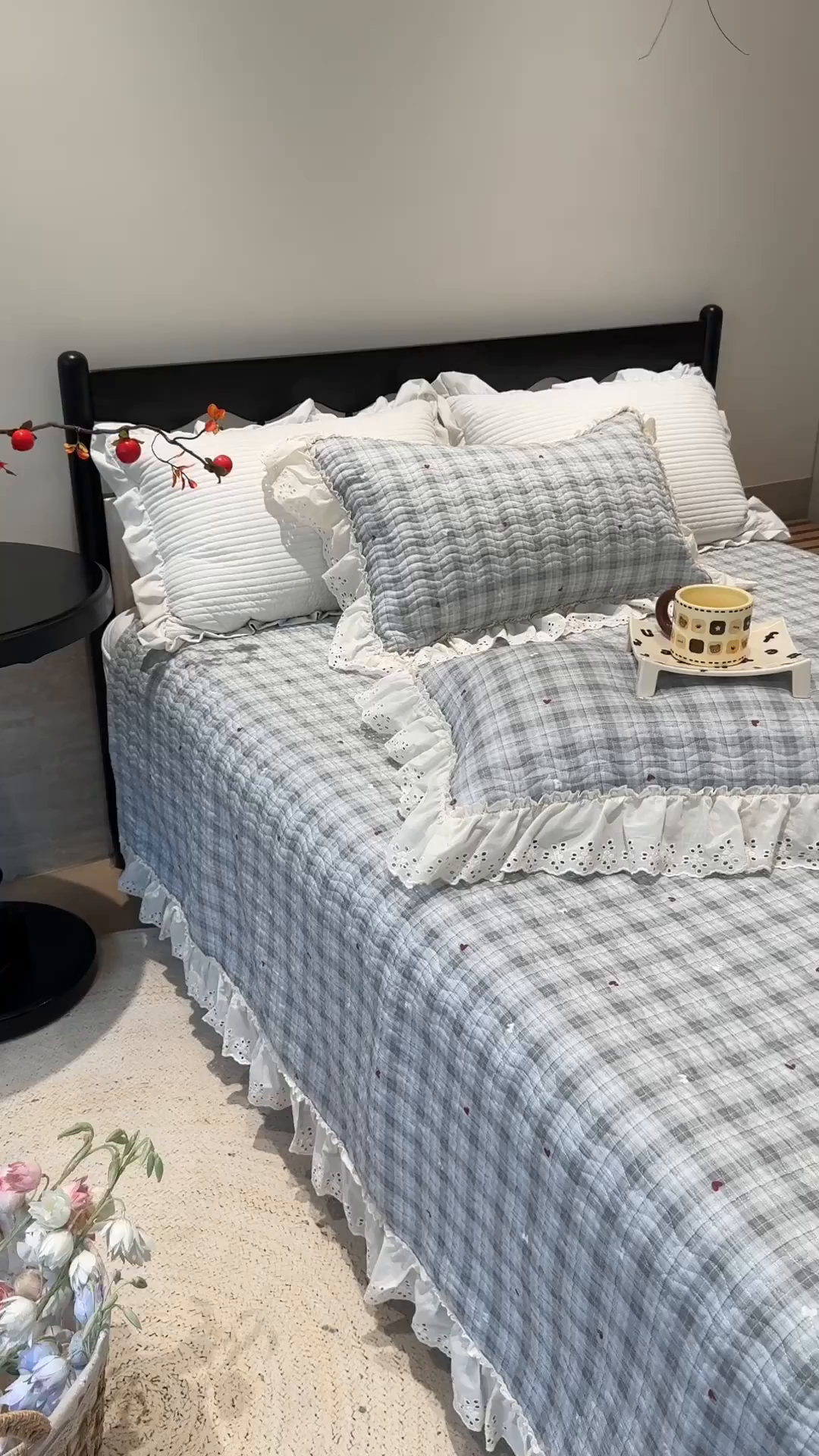 91家纺网 家纺一手货源 找家纺 莱豫家纺 2025秋冬新款纯棉床盖三件套可配同款四季被同款被套 心悦