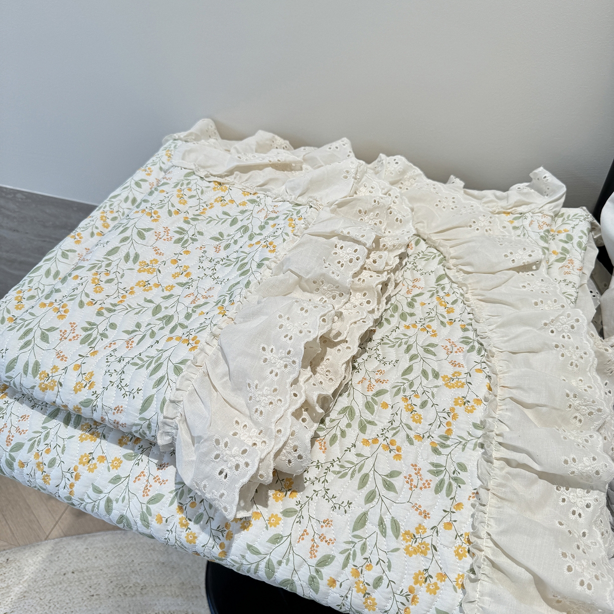 91家纺网 家纺一手货源 找家纺 莱豫家纺 2025秋冬新款纯棉床盖三件套可配同款四季被同款被套 千野绿