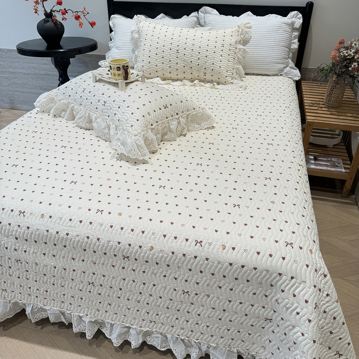 91家纺网 家纺一手货源 找家纺 （总）莱豫家纺 2025秋冬新款纯棉床盖三件套可配同款四季被同款被套