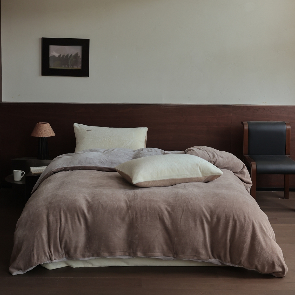 91家纺网 家纺一手货源 找家纺 （总）时光里 2025新款230克纯色双拼牛奶绒单被套被套单件