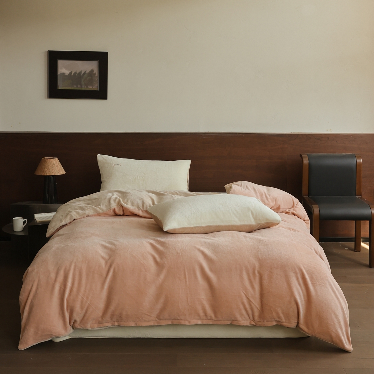 91家纺网 家纺一手货源 找家纺 （总）时光里 2025新款230克纯色双拼牛奶绒单被套被套单件