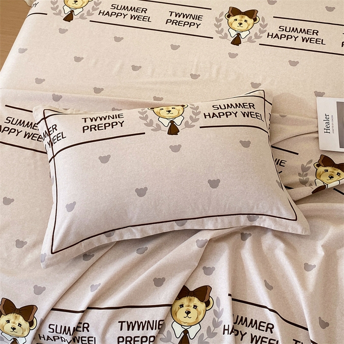 91家纺网 家纺一手货源 找家纺 798家纺 2026新款全棉磨毛印花床单 磨毛床单-熊先森