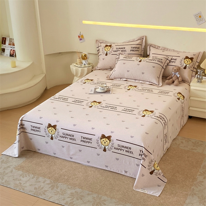 91家纺网 家纺一手货源 找家纺 798家纺 2026新款全棉磨毛印花床单 磨毛床单-熊先森