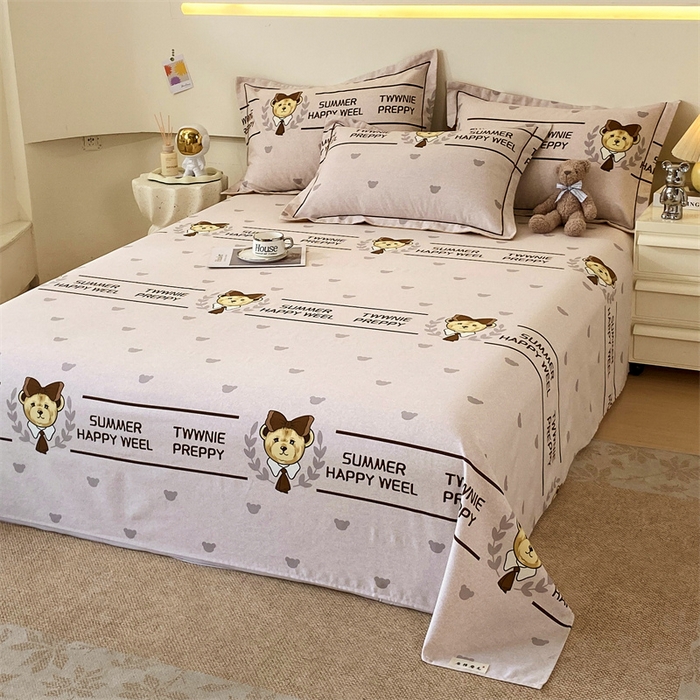 91家纺网 家纺一手货源 找家纺 798家纺 2026新款全棉磨毛印花床单 磨毛床单-熊先森