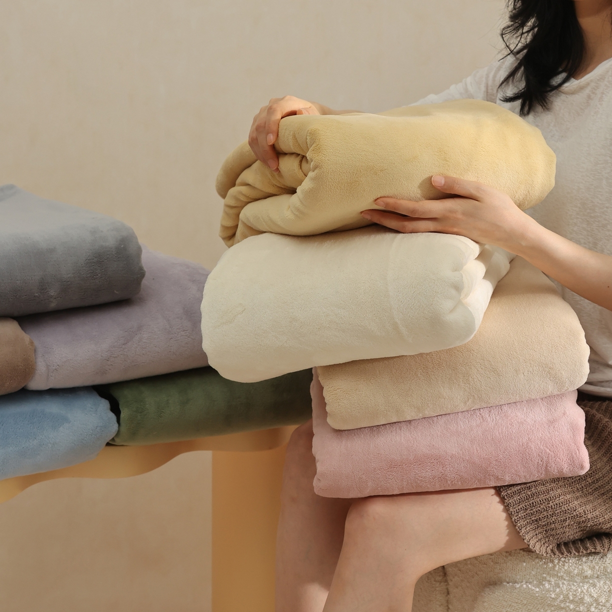 91家纺网 家纺一手货源 找家纺 （总）时光里 2025新款230克纯色双拼牛奶绒单床单床单单件