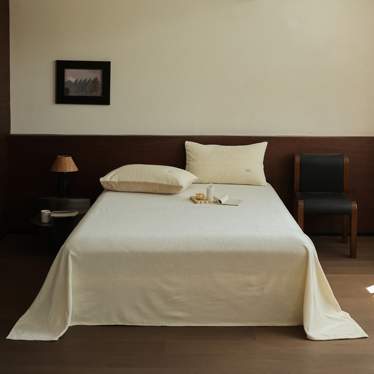 91家纺网 家纺一手货源 找家纺 （总）时光里 2025新款230克纯色双拼牛奶绒单床单床单单件