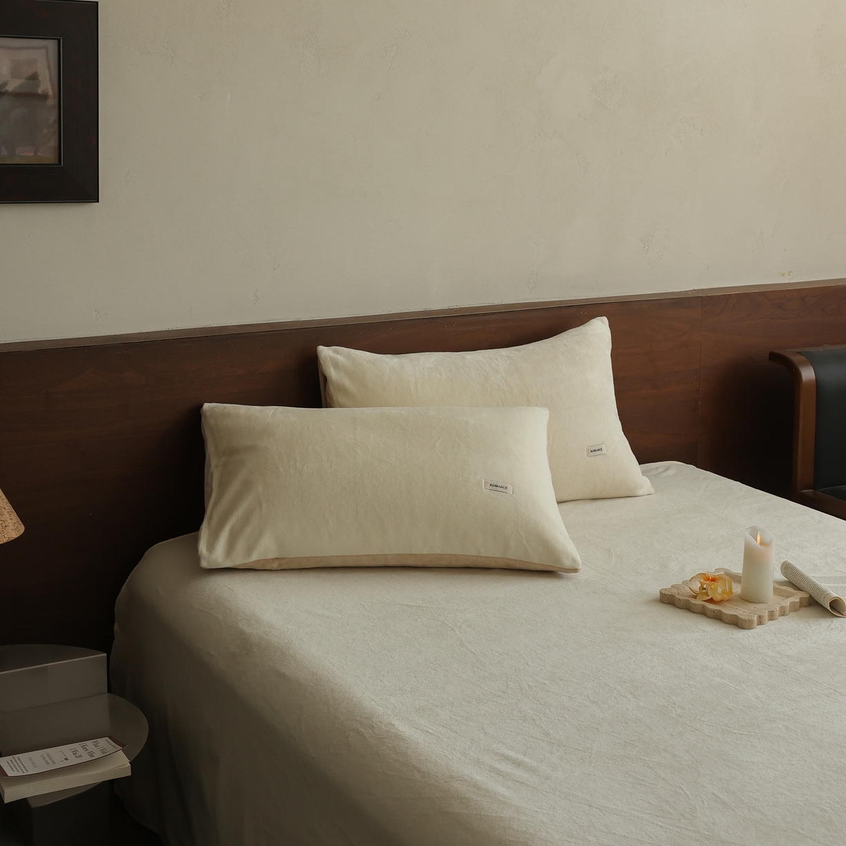 91家纺网 家纺一手货源 找家纺 （总）时光里 2025新款230克纯色双拼牛奶绒单枕套枕套单件