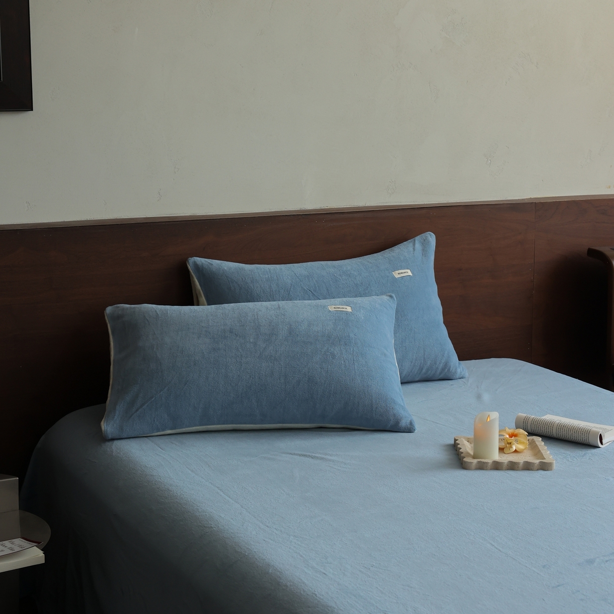 91家纺网 家纺一手货源 找家纺 （总）时光里 2025新款230克纯色双拼牛奶绒单枕套枕套单件