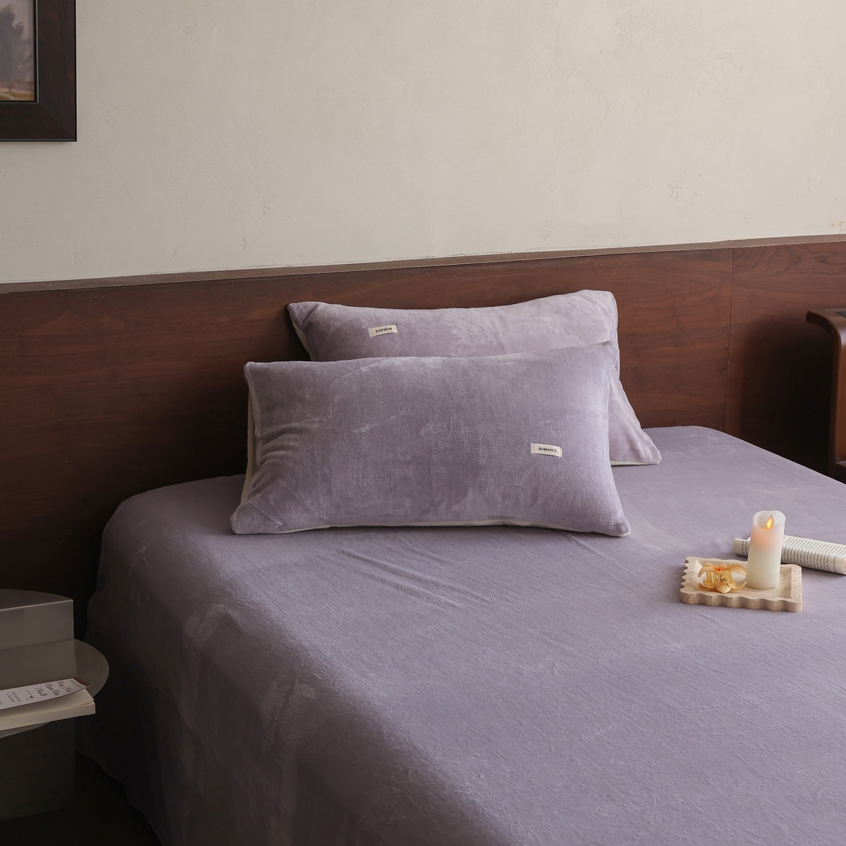 91家纺网 家纺一手货源 找家纺 （总）时光里 2025新款230克纯色双拼牛奶绒单枕套枕套单件