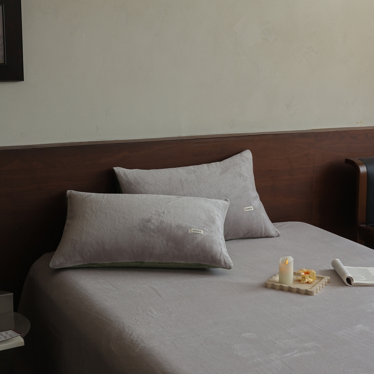 91家纺网 家纺一手货源 找家纺 （总）时光里 2025新款230克纯色双拼牛奶绒单枕套枕套单件