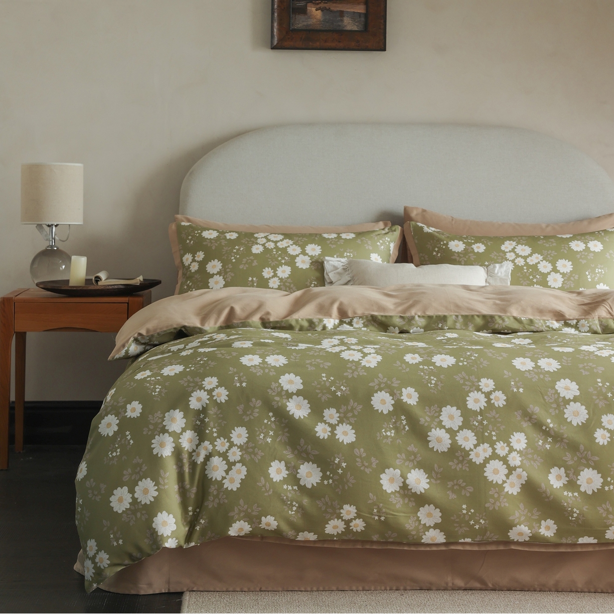 91家纺网 家纺一手货源 找家纺 （总）时光里 2025新款40S全棉纯棉小清新数码印花磨毛四件套