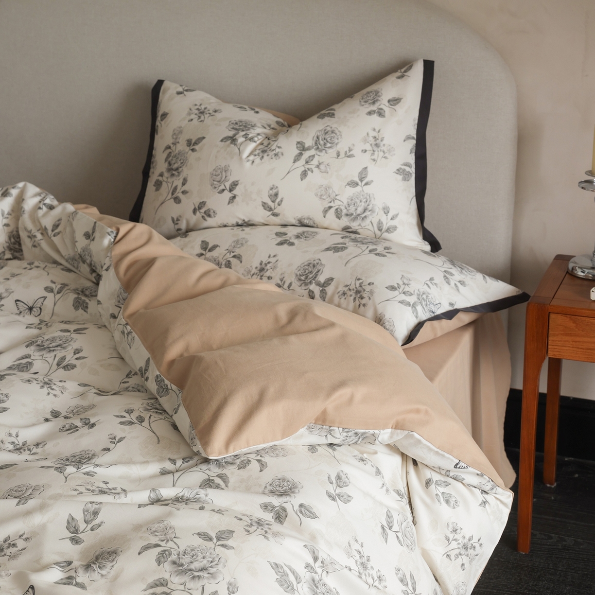 91家纺网 家纺一手货源 找家纺 （总）时光里 2025新款40S全棉纯棉小清新数码印花磨毛四件套