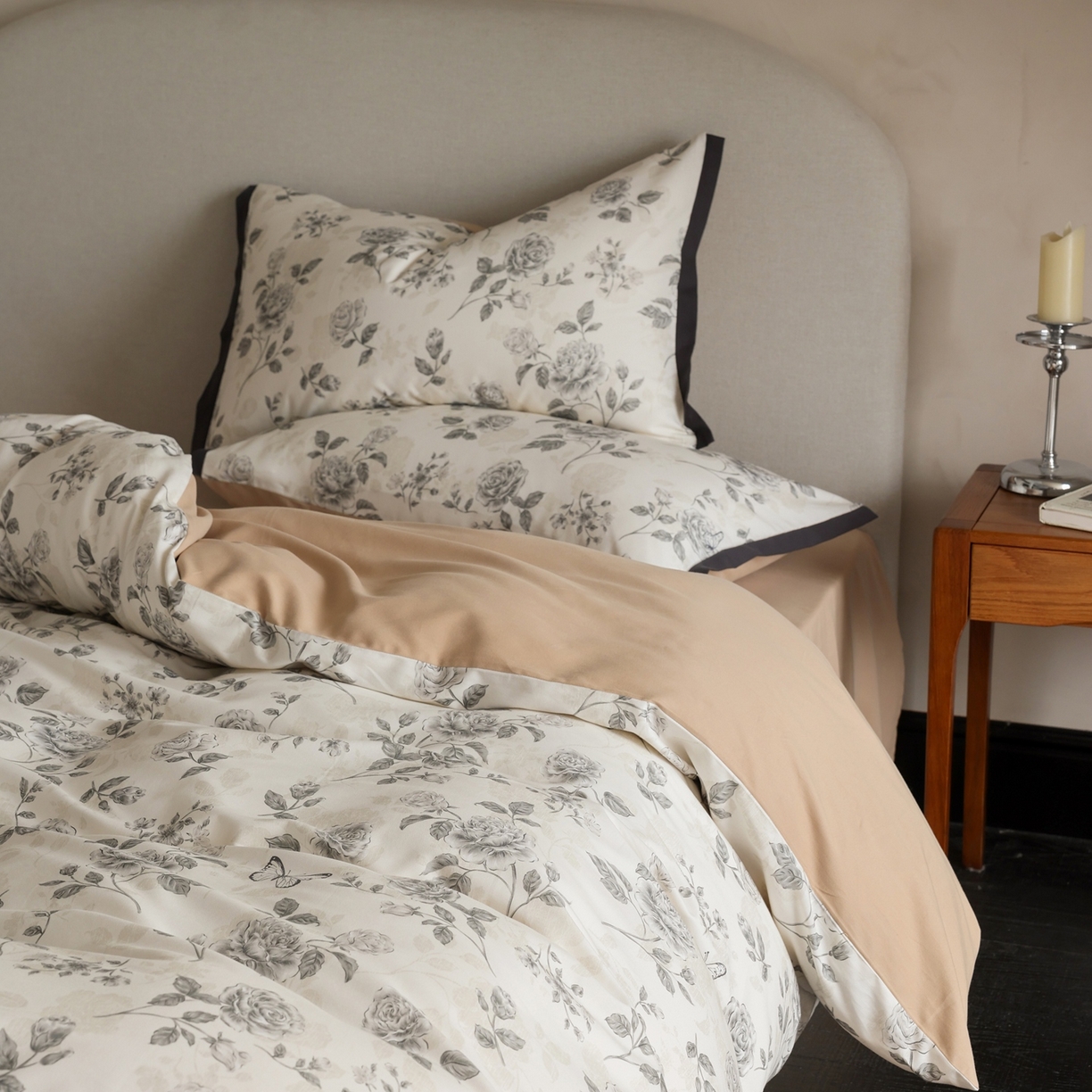 91家纺网 家纺一手货源 找家纺 （总）时光里 2025新款40S全棉纯棉小清新数码印花磨毛四件套