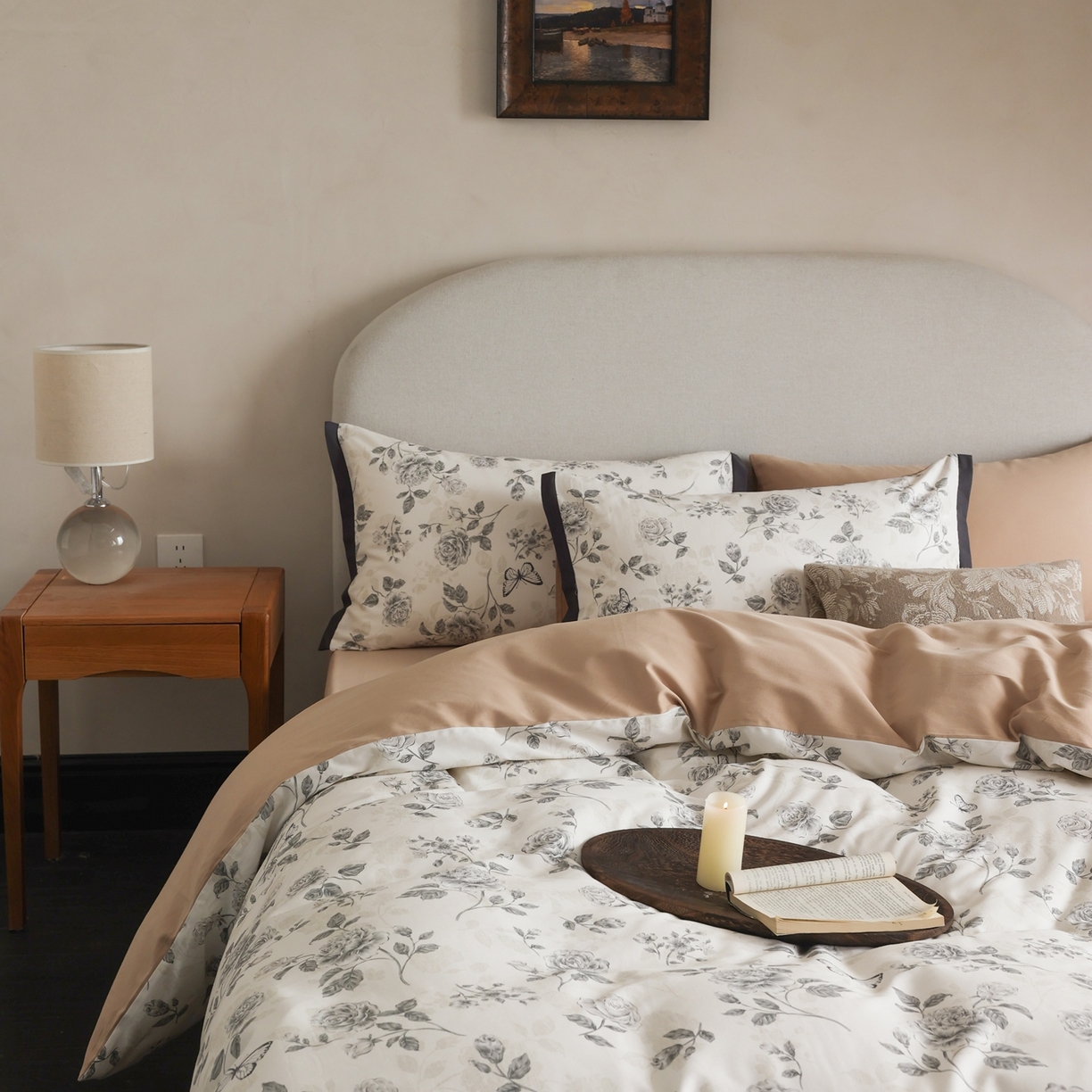 91家纺网 家纺一手货源 找家纺 （总）时光里 2025新款40S全棉纯棉小清新数码印花磨毛四件套