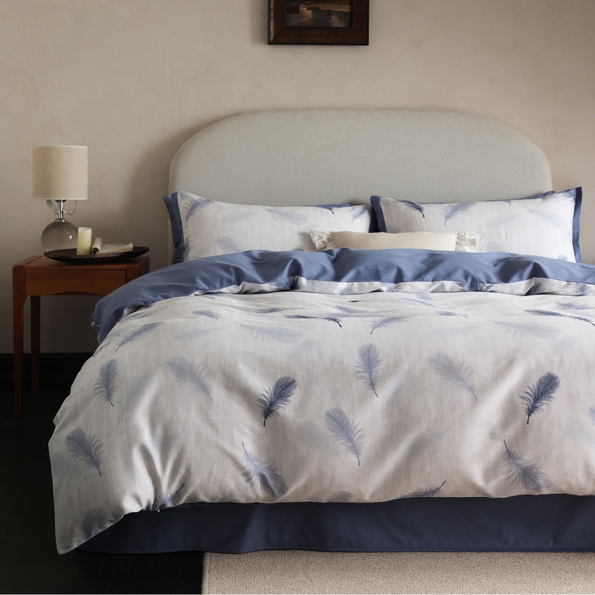 91家纺网 家纺一手货源 找家纺 （总）时光里 2025新款40S全棉纯棉小清新数码印花磨毛四件套