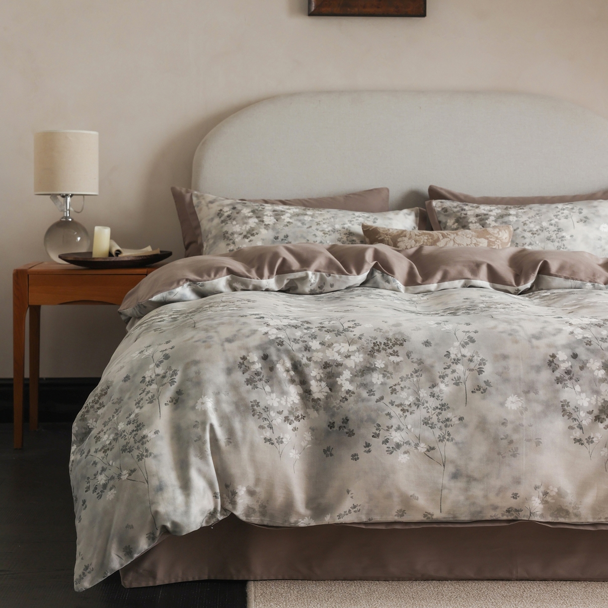 91家纺网 家纺一手货源 找家纺 （总）时光里 2025新款40S全棉纯棉小清新数码印花磨毛四件套