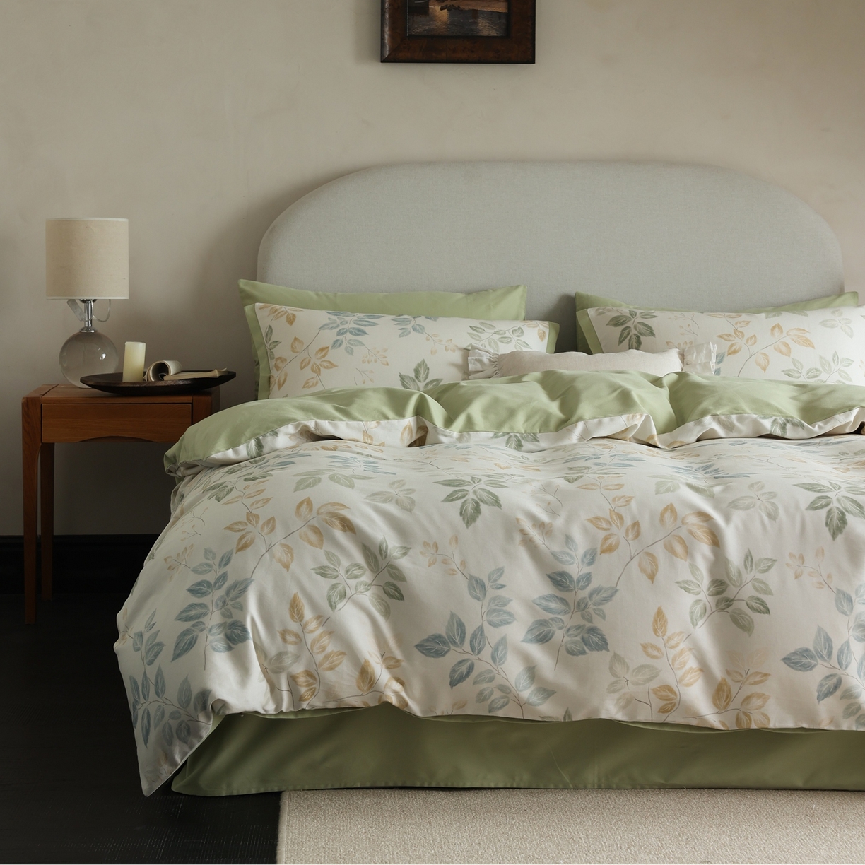 91家纺网 家纺一手货源 找家纺 （总）时光里 2025新款40S全棉纯棉小清新数码印花磨毛四件套