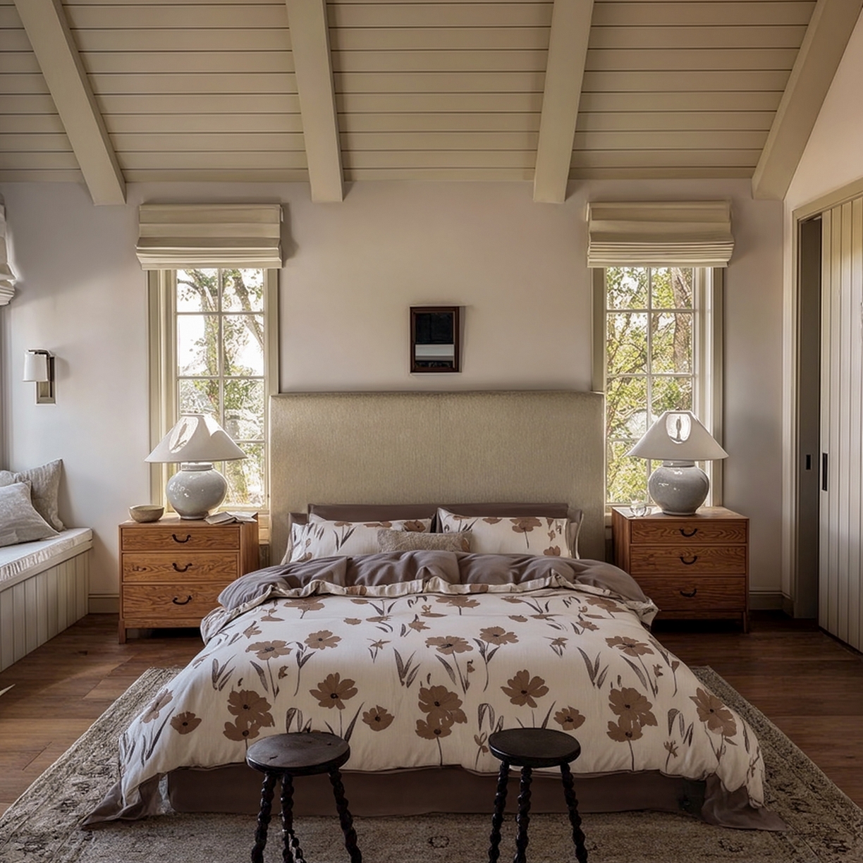 91家纺网 家纺一手货源 找家纺 时光里 2025新款40S全棉纯棉小清新数码印花磨毛四件套 海报图仅供展示不可下单