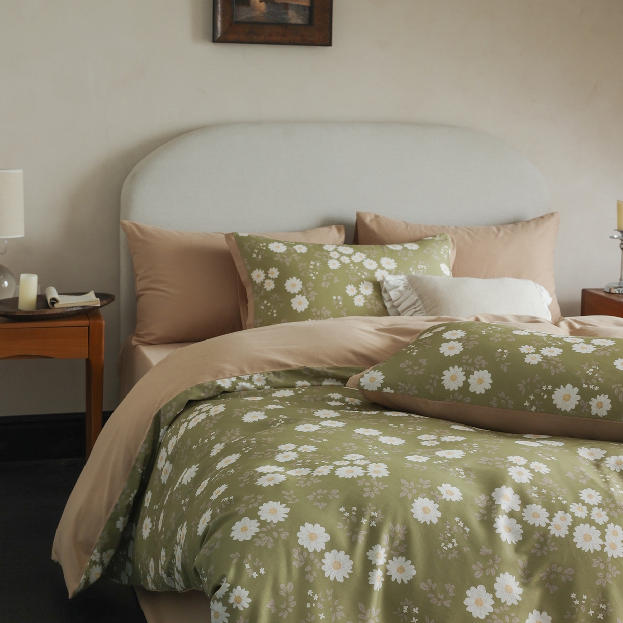 91家纺网 家纺一手货源 找家纺 时光里 2025新款40S全棉纯棉小清新数码印花磨毛四件套 雏菊