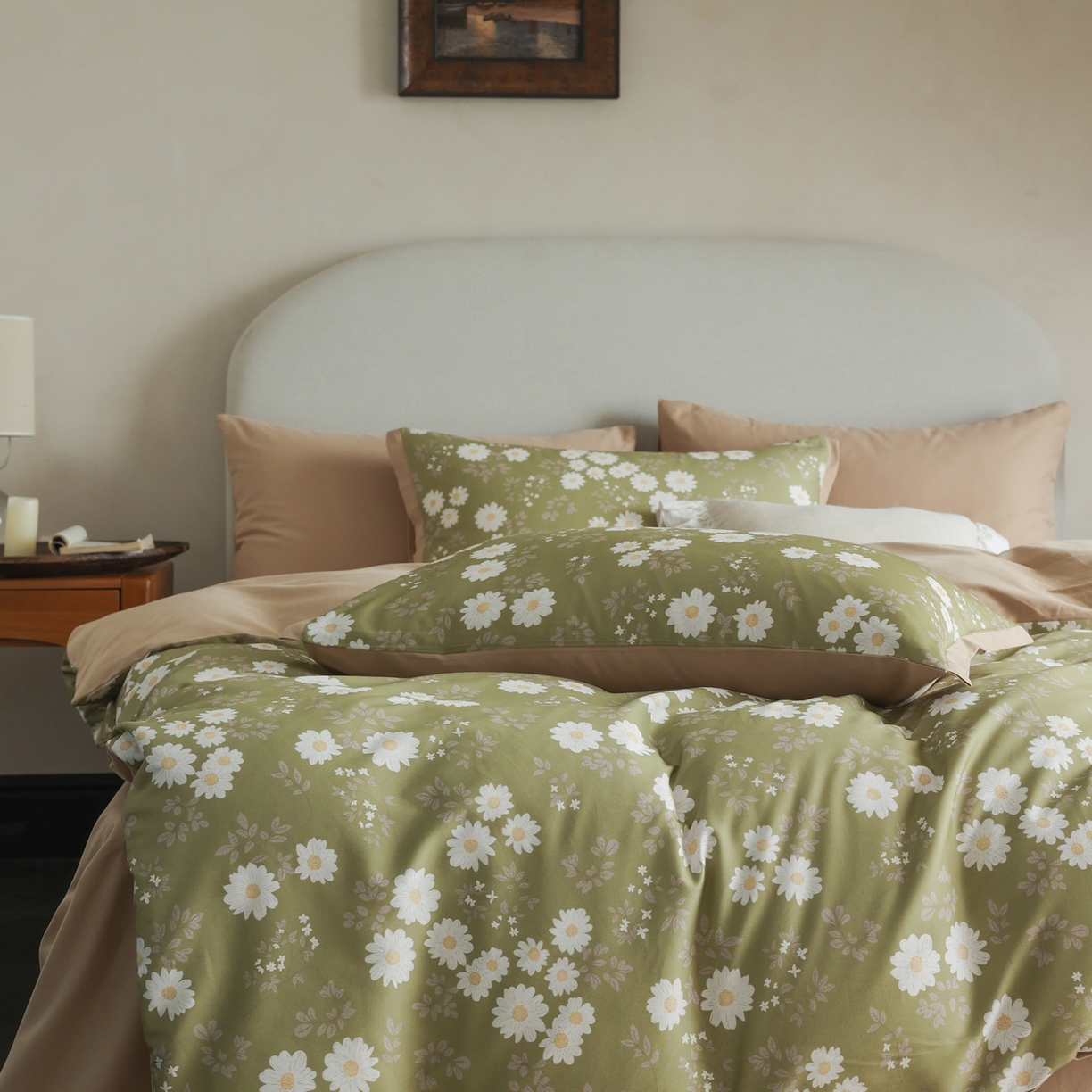 91家纺网 家纺一手货源 找家纺 时光里 2025新款40S全棉纯棉小清新数码印花磨毛四件套 雏菊