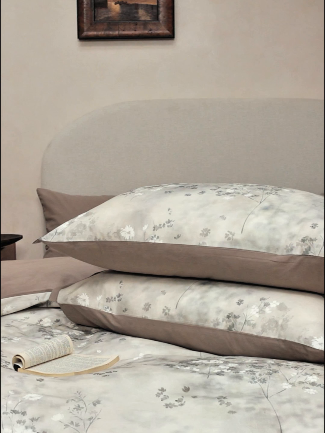 91家纺网 家纺一手货源 找家纺 时光里 2025新款40S全棉纯棉小清新数码印花磨毛四件套 南枝