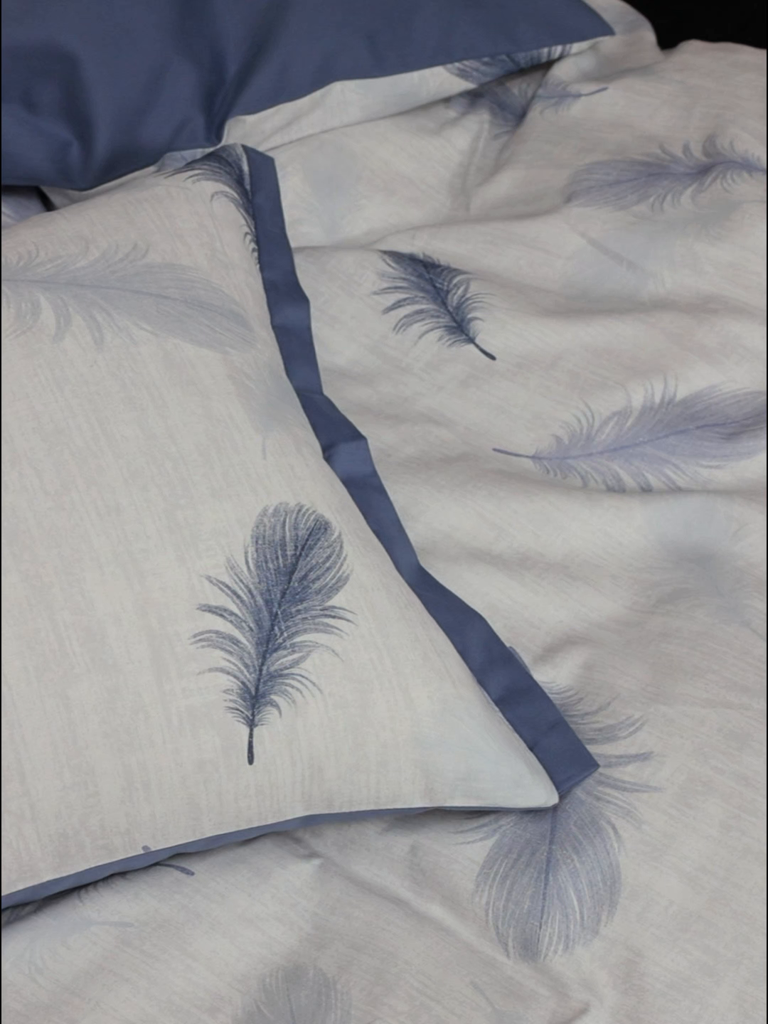 91家纺网 家纺一手货源 找家纺 时光里 2025新款40S全棉纯棉小清新数码印花磨毛四件套 羽毛