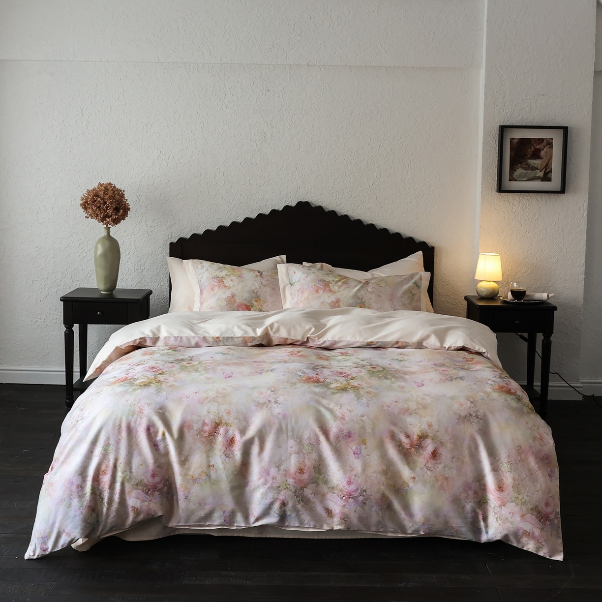 91家纺网 家纺一手货源 找家纺 （总）时光里 2025新款40S全棉纯棉油画风数码印花磨毛四件套