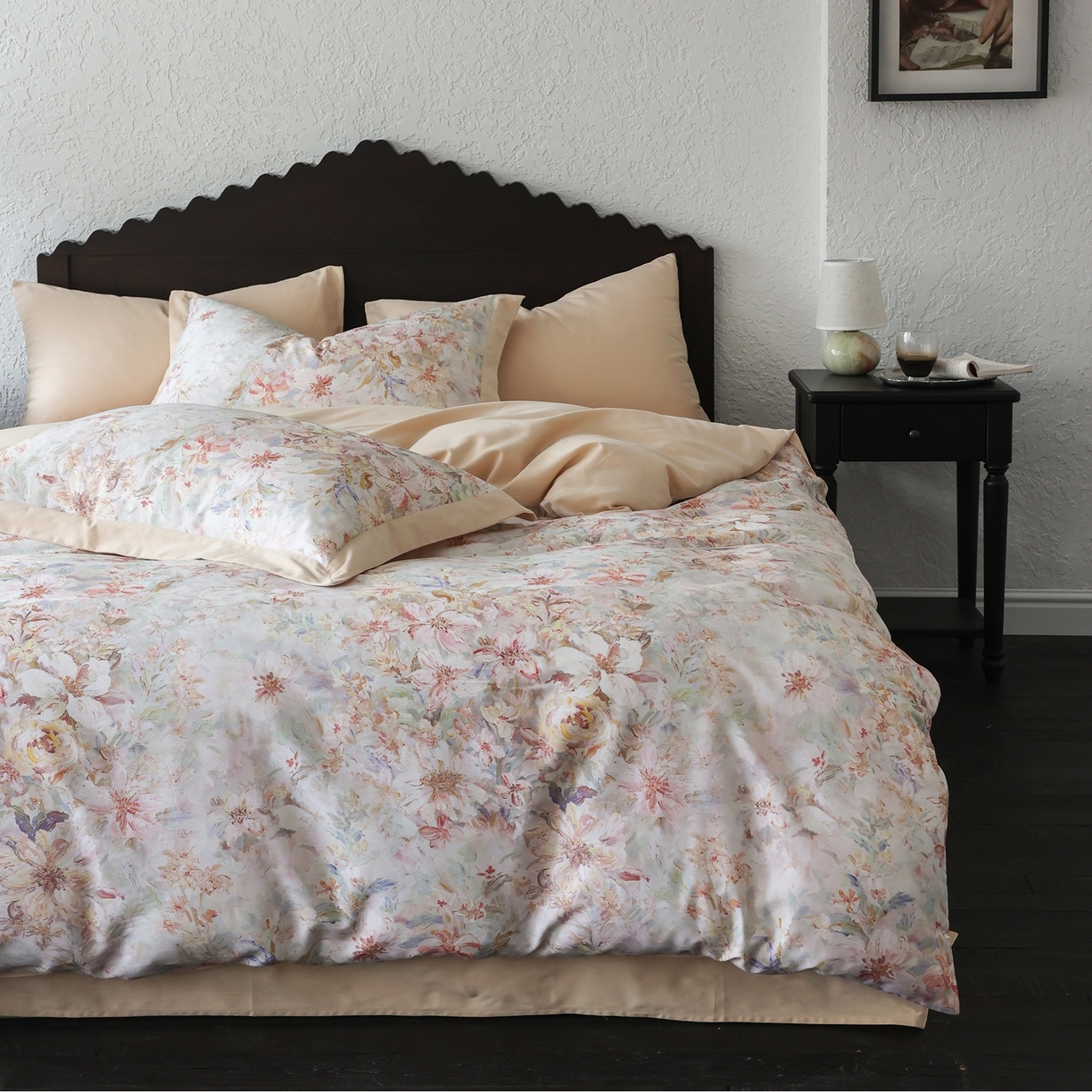 91家纺网 家纺一手货源 找家纺 （总）时光里 2025新款40S全棉纯棉油画风数码印花磨毛四件套