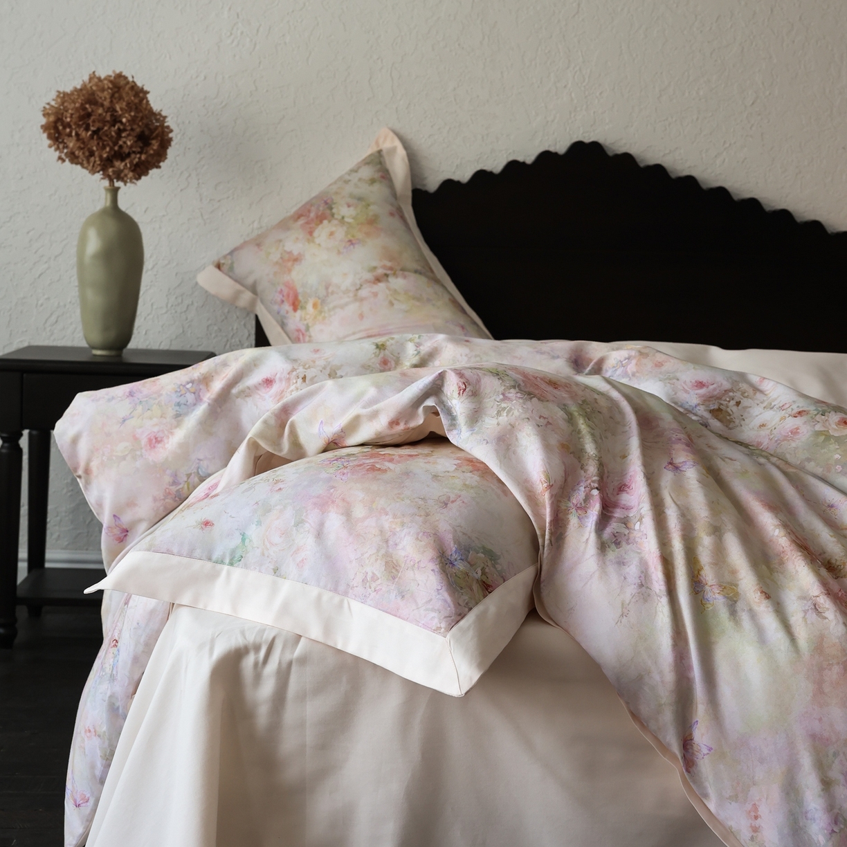 91家纺网 家纺一手货源 找家纺 （总）时光里 2025新款40S全棉纯棉油画风数码印花磨毛四件套