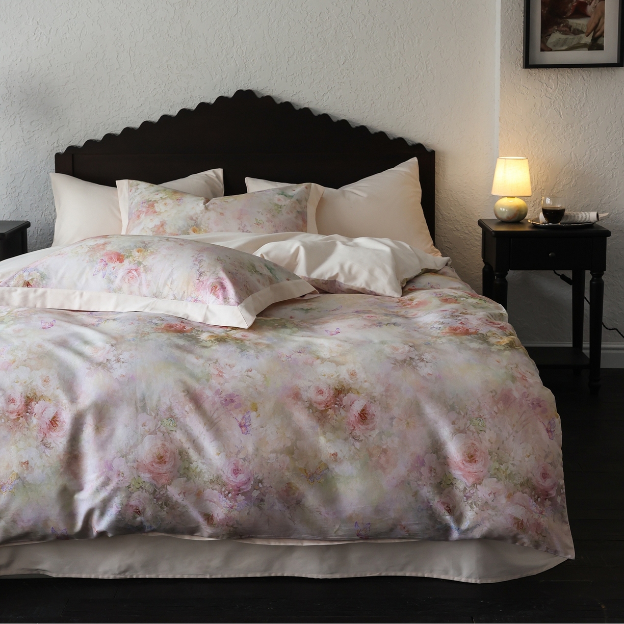 91家纺网 家纺一手货源 找家纺 （总）时光里 2025新款40S全棉纯棉油画风数码印花磨毛四件套