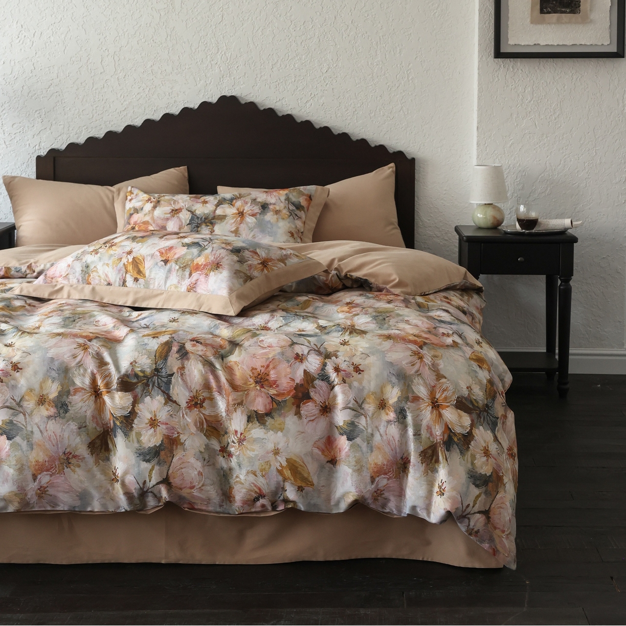 时光里 2025新款40S全棉纯棉油画风数码印花磨毛四件套 秋田谷