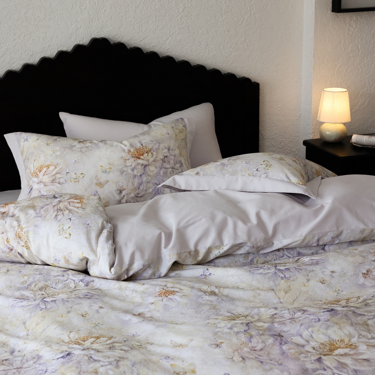 91家纺网 家纺一手货源 找家纺 时光里 2025新款40S全棉纯棉油画风数码印花磨毛四件套 隐云涧