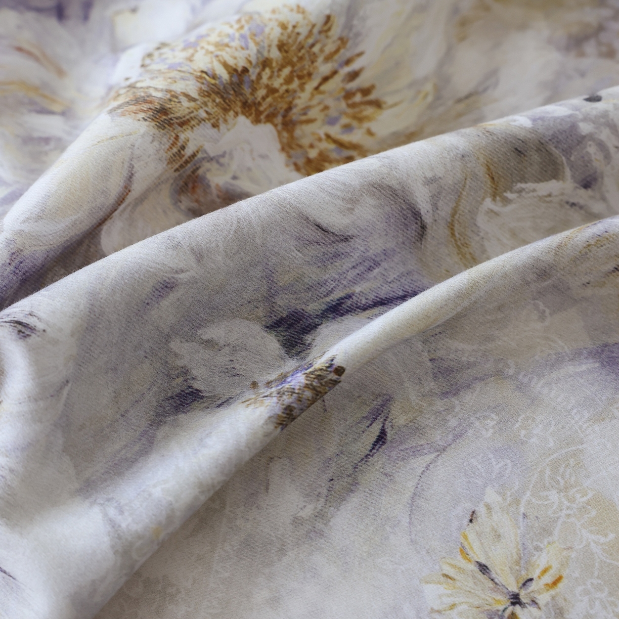 91家纺网 家纺一手货源 找家纺 时光里 2025新款40S全棉纯棉油画风数码印花磨毛四件套 隐云涧