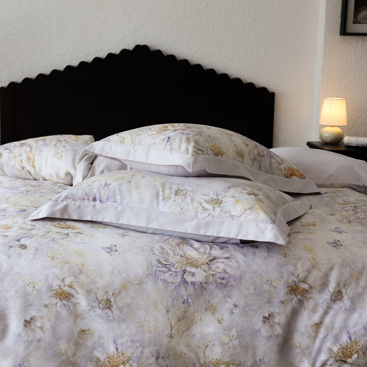 91家纺网 家纺一手货源 找家纺 时光里 2025新款40S全棉纯棉油画风数码印花磨毛四件套 隐云涧