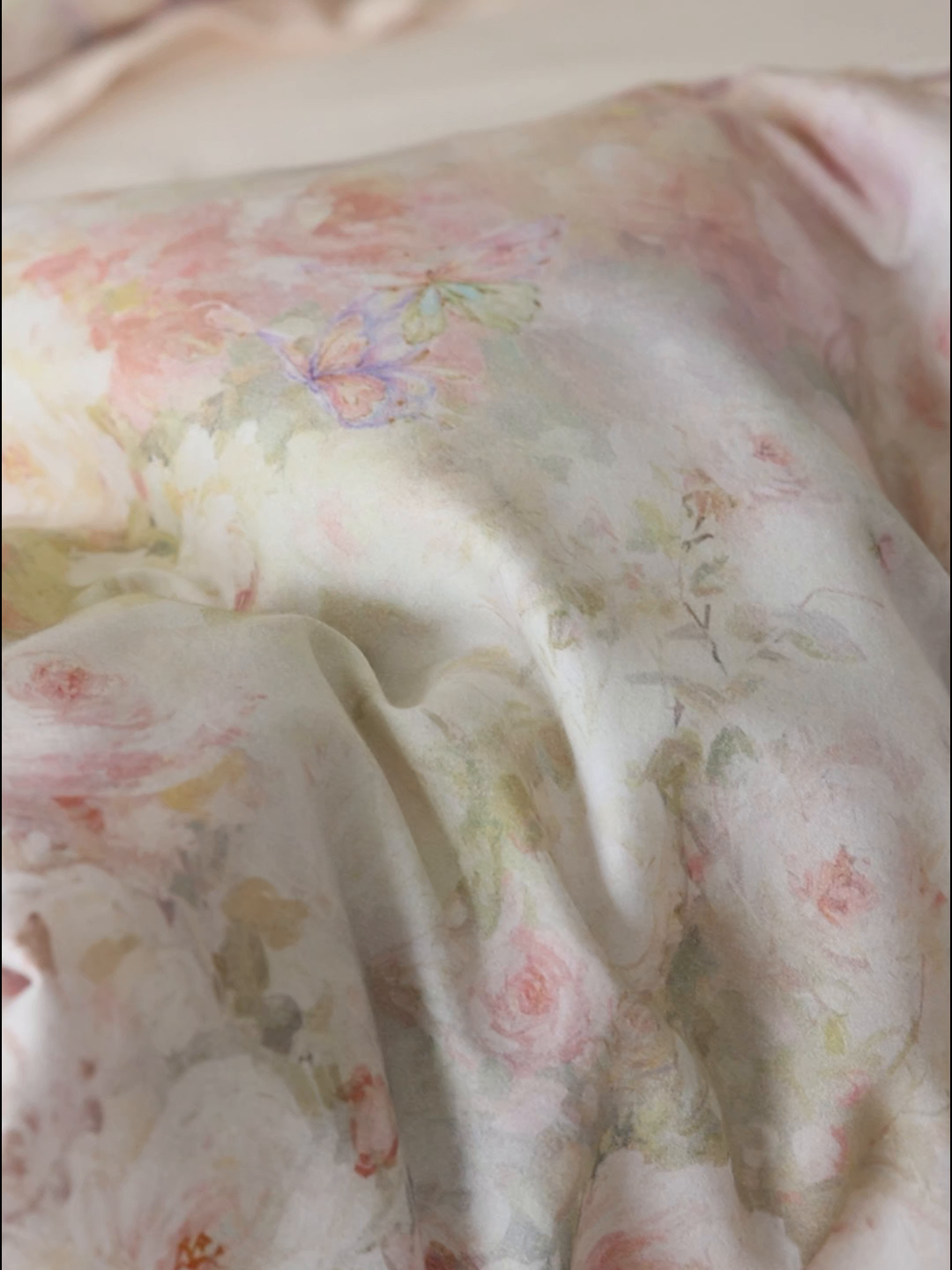 91家纺网 家纺一手货源 找家纺 时光里 2025新款40S全棉纯棉油画风数码印花磨毛四件套 碧玉亭