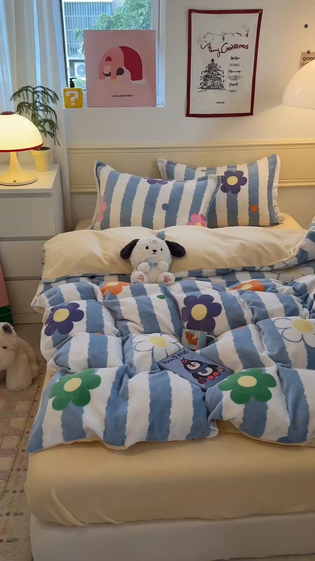 91家纺网 家纺一手货源 找家纺 艾特你 2025新款小清新高克重加厚牛奶绒印花四件套--风格二小窝图 花田初夏