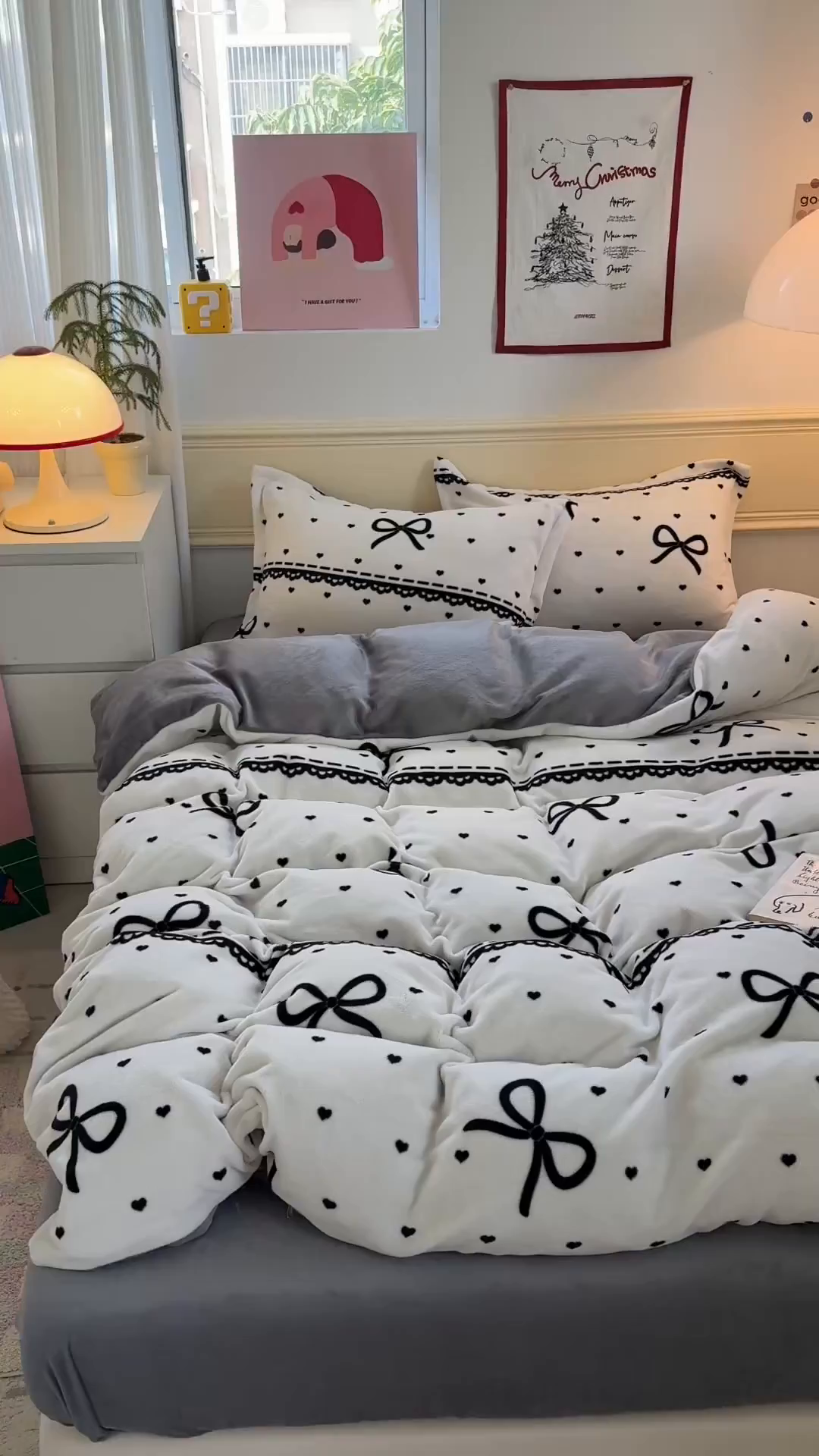 91家纺网 家纺一手货源 找家纺 艾特你 2025新款小清新高克重加厚牛奶绒印花四件套--风格二小窝图 夜曲