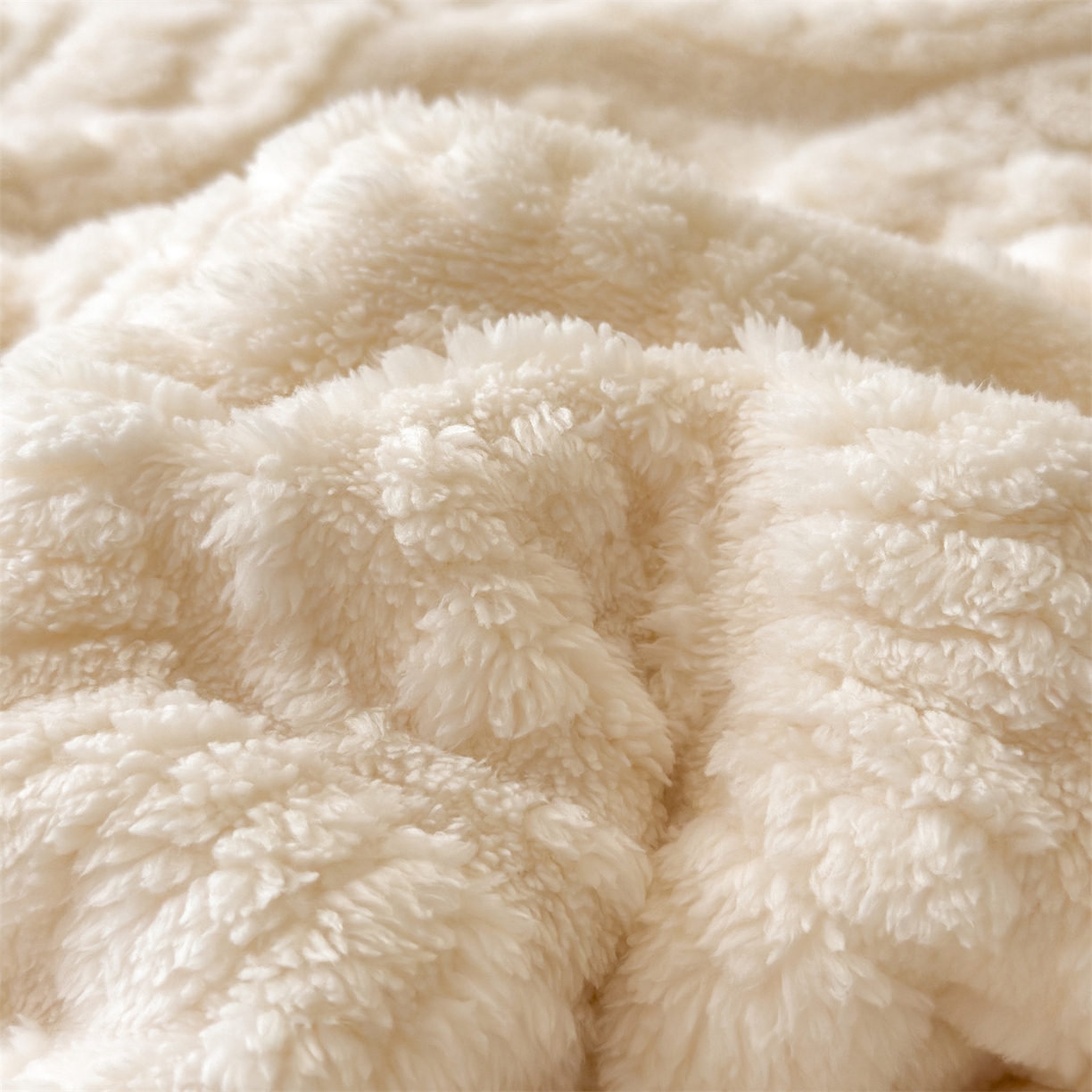 91家纺网 家纺一手货源 找家纺 莱家富 2026新款新款A类塔芙绒雕花双面毛毯毯子-花朵（可提供跨境压缩） 花朵-奶白
