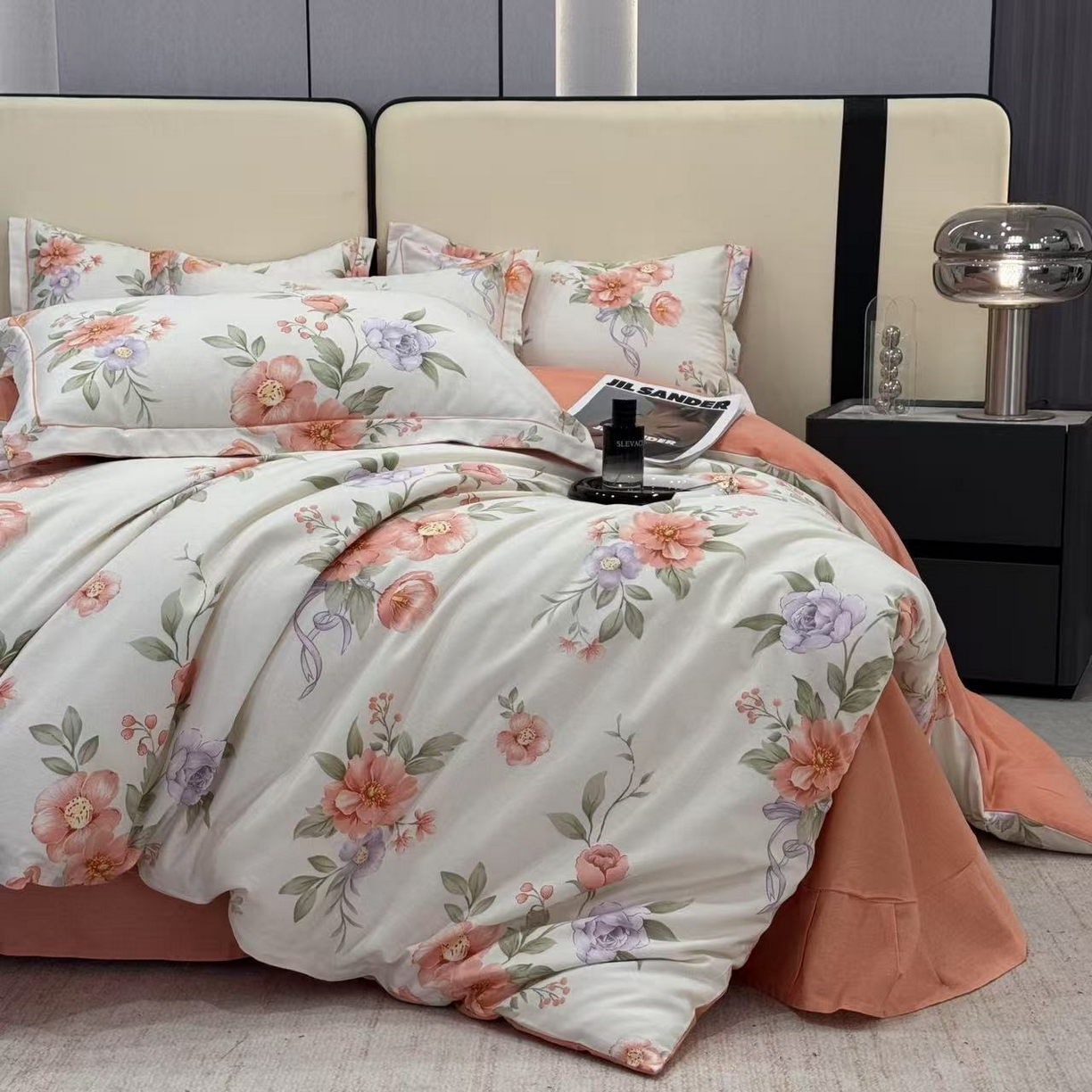 91家纺网 家纺一手货源 找家纺 遇安家纺 2025新款加厚全棉生态磨毛印花四件套 锦簇