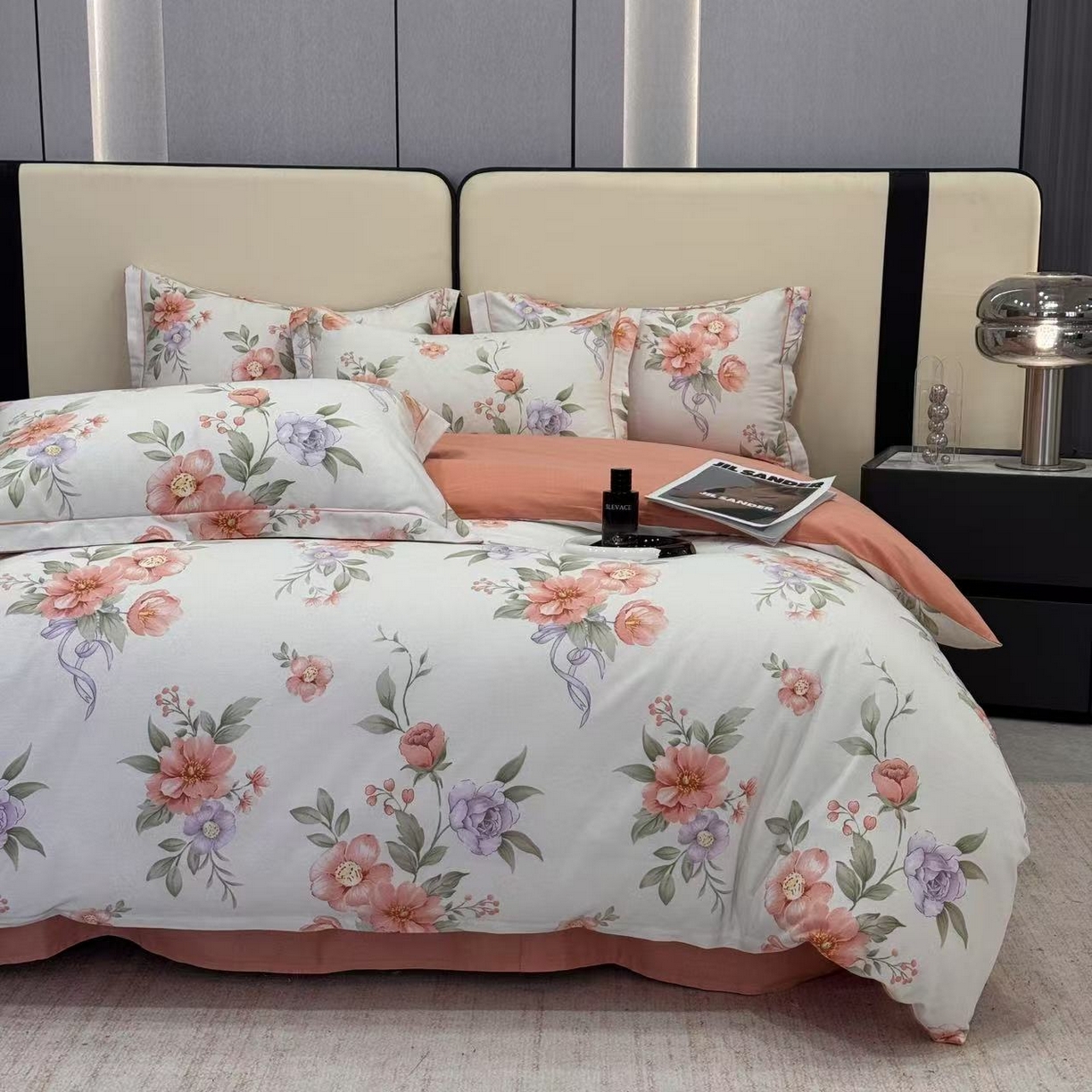 91家纺网 家纺一手货源 找家纺 遇安家纺 2025新款加厚全棉生态磨毛印花四件套 锦簇