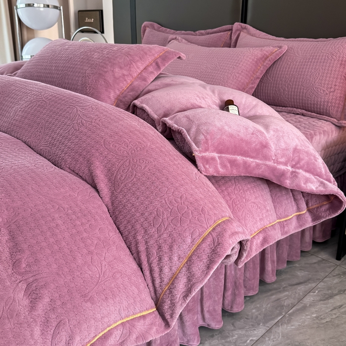 91家纺网 家纺一手货源 找家纺 （总）慧菲 2025新款渐变床裙PE高分子凉感席床裙凉席三件套 