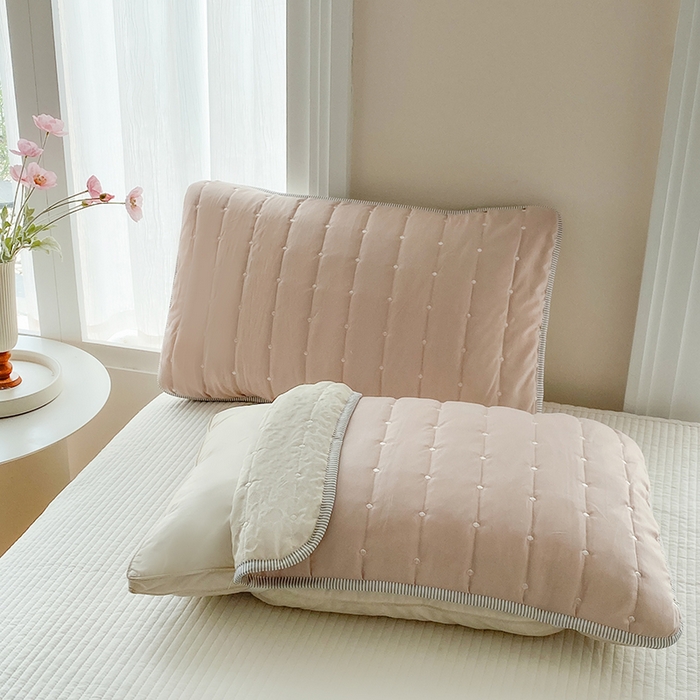 乐嘉盈2025新款四季通用华夫格枕套-米咖