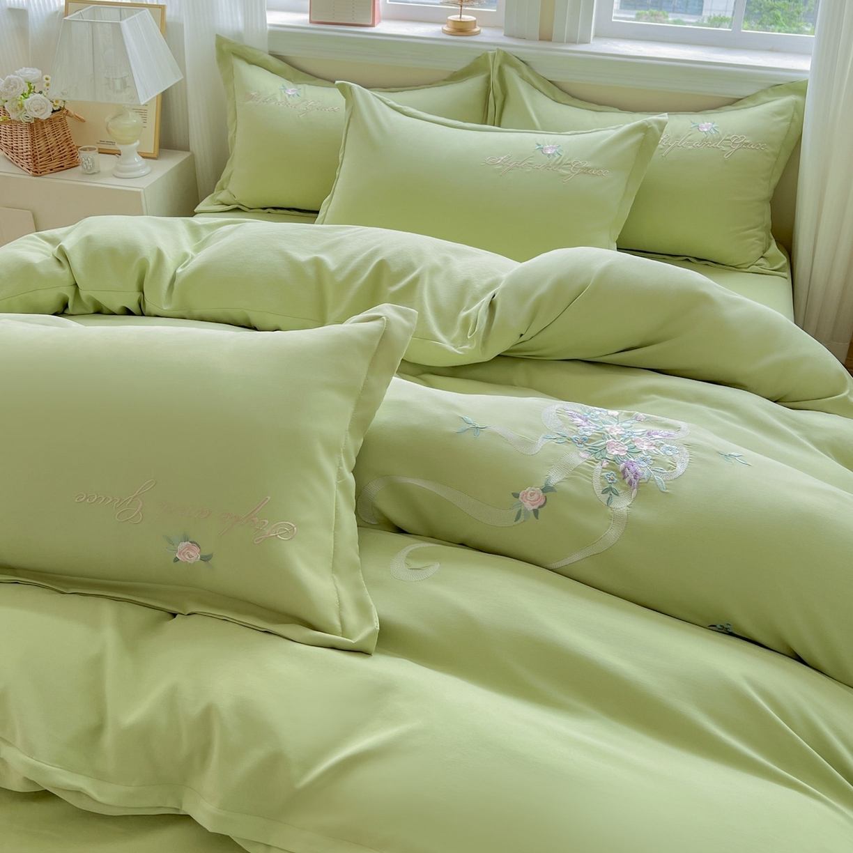 91家纺网 家纺一手货源 找家纺 【总推】文黛家居 2025新款高克重水洗棉绣花四件套全系列