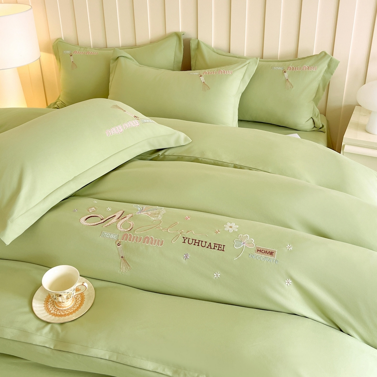 91家纺网 家纺一手货源 找家纺 【总推】文黛家居 2025新款高克重水洗棉绣花四件套全系列