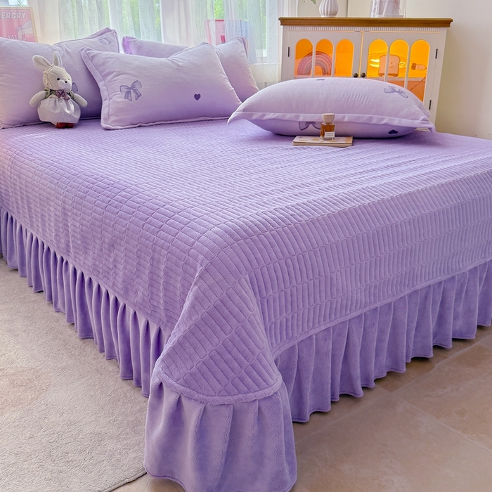 91家纺网 家纺一手货源 找家纺 铠畅 2025新款牛奶绒碎花床单床盖四件套 花妖系列云裳-初心