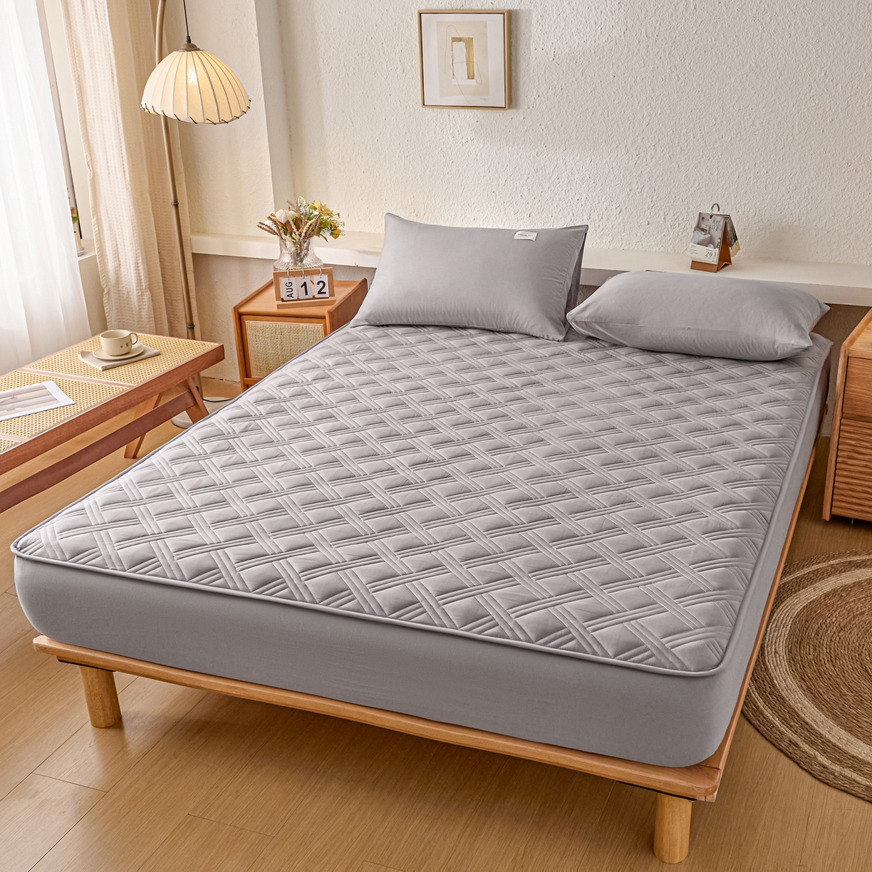 91家纺网 家纺一手货源 找家纺 （总）衿成家纺 2025新款全棉夹棉单床笠床笠单件方格子